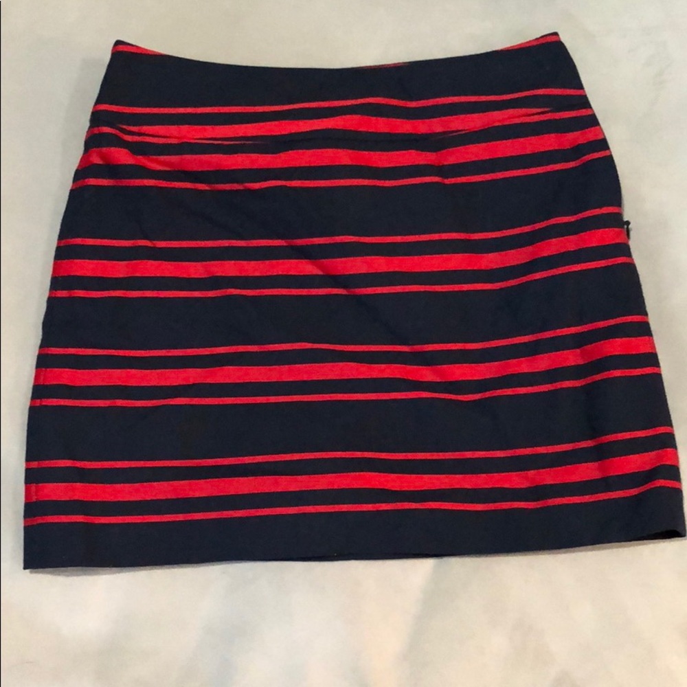 Loft red and blue skirt